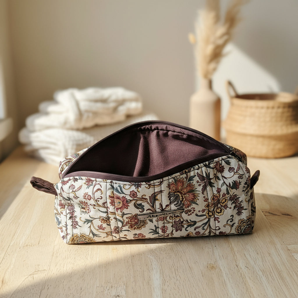 Medium Quilted Cosmetic Bag