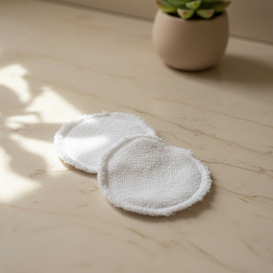 2 white natural makeup rounds