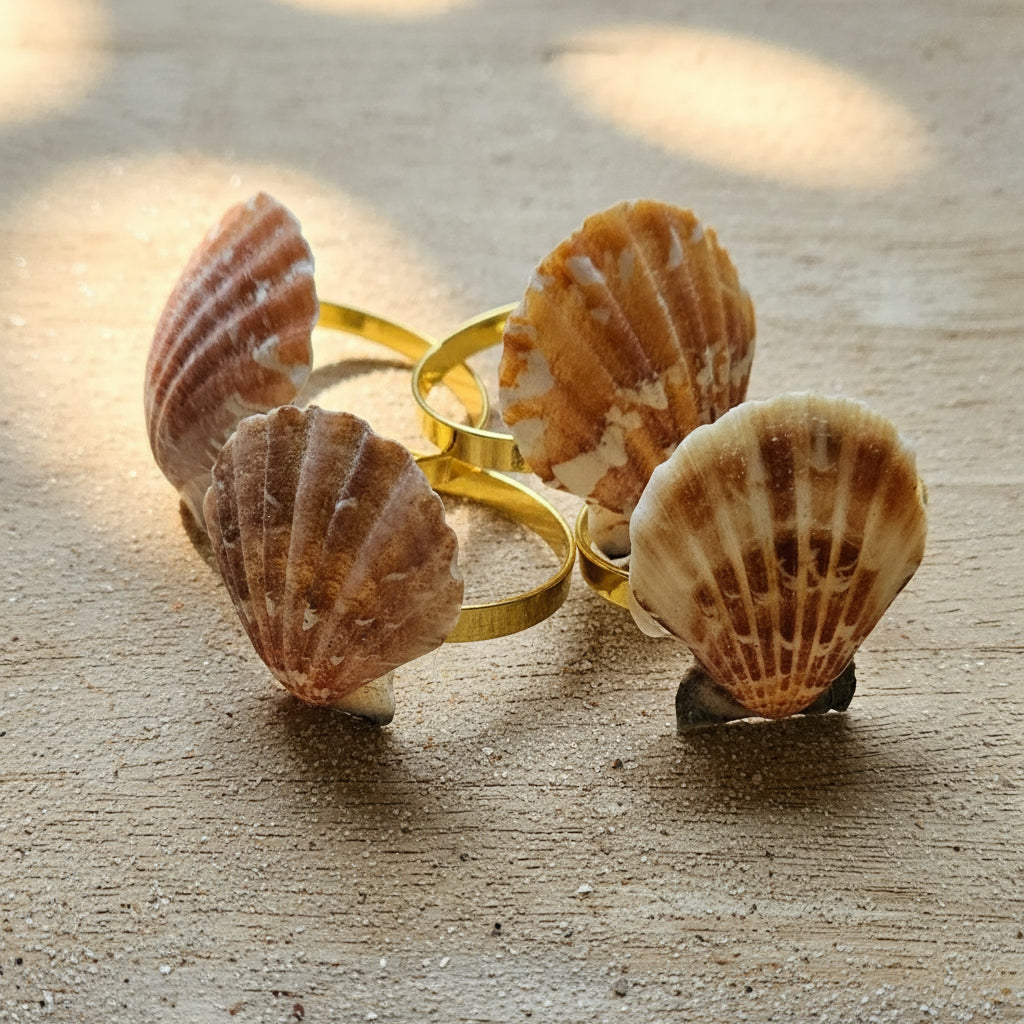 Shell gold napkin rings