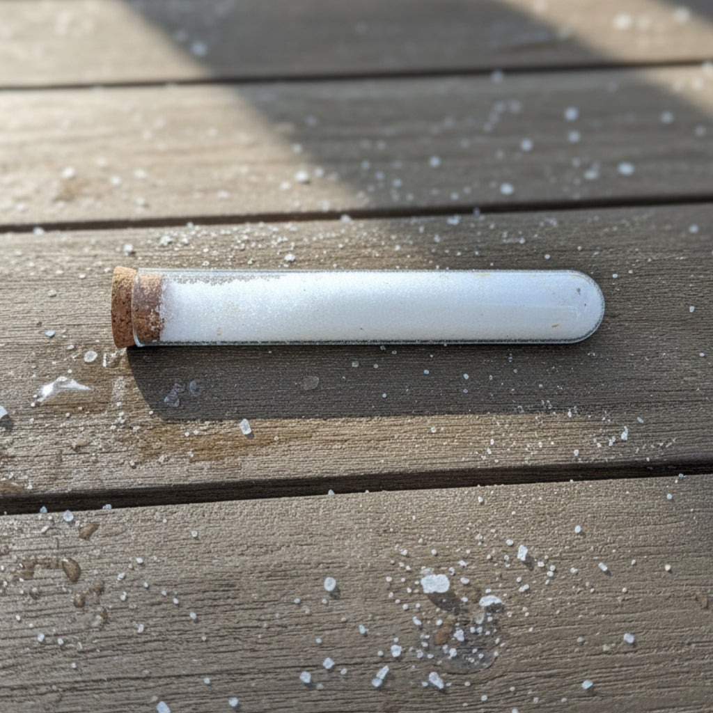Salty Sol Bath Soak Test Tube on beachy table
